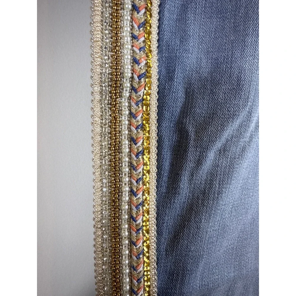 Laurie Felt Embellished Beaded Girlfriend Jeans Denim Pants Women's Plus Size 16
